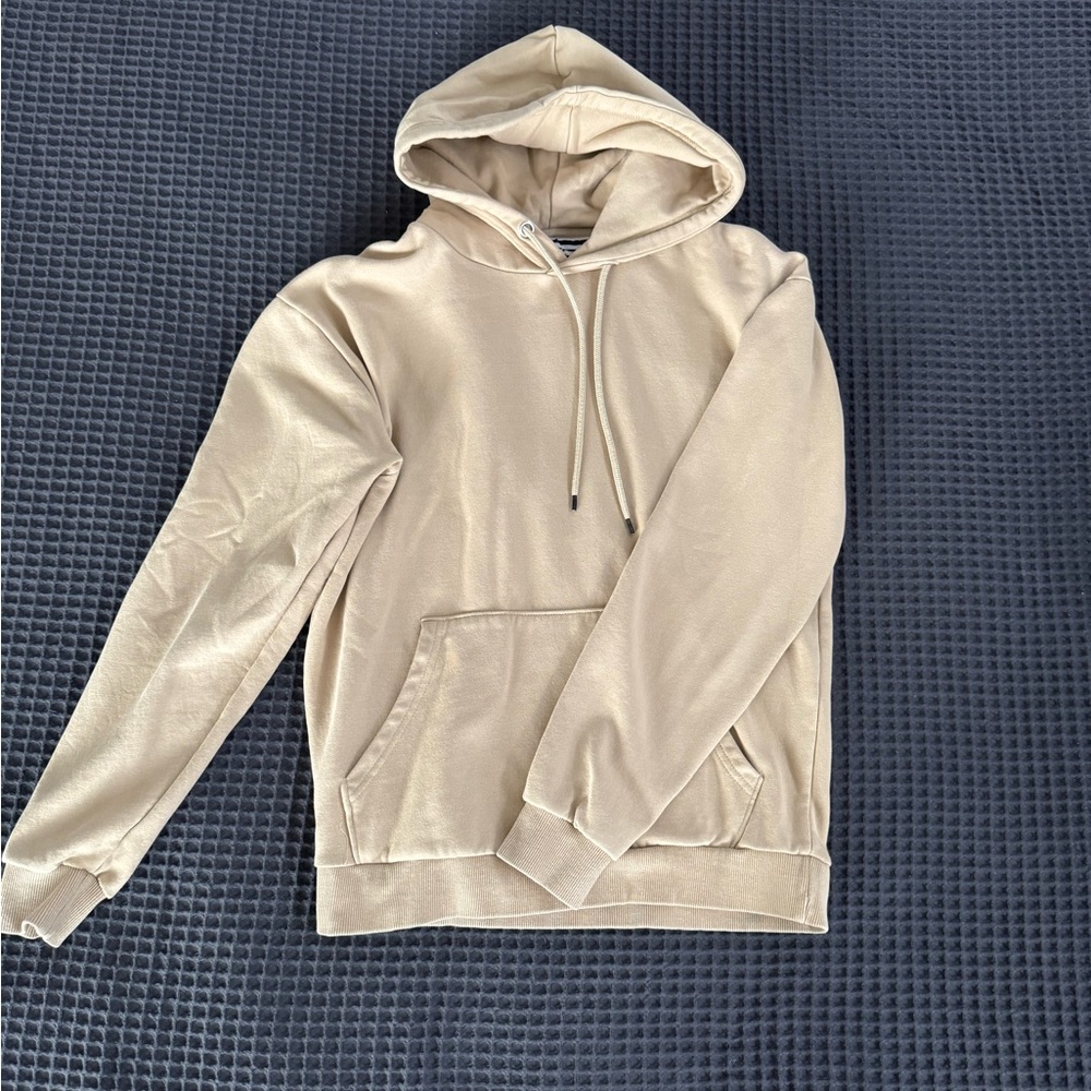 Beige Hoodie with Front Pocket